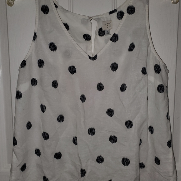 a new day Tops - White and black polka dot tank top